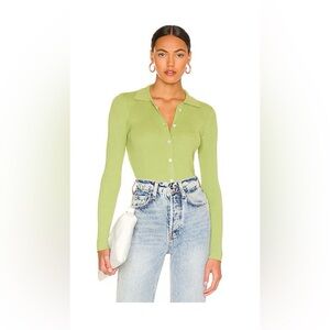 NWT | Revolve x Stitches & Stripes Button Up top in Moss Green | Size Xs